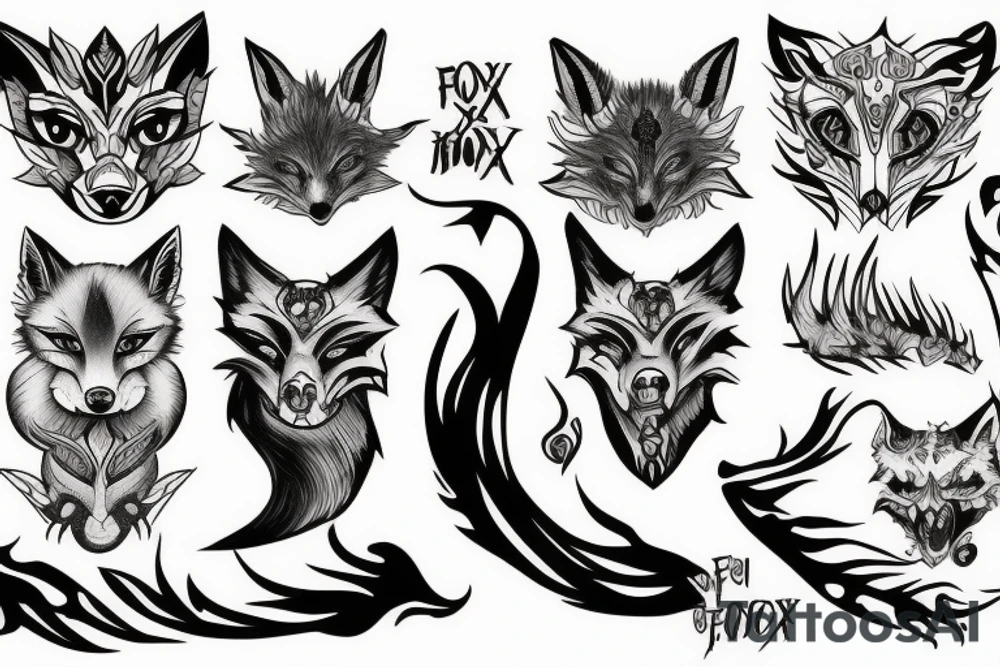 Demon fox tattoo idea