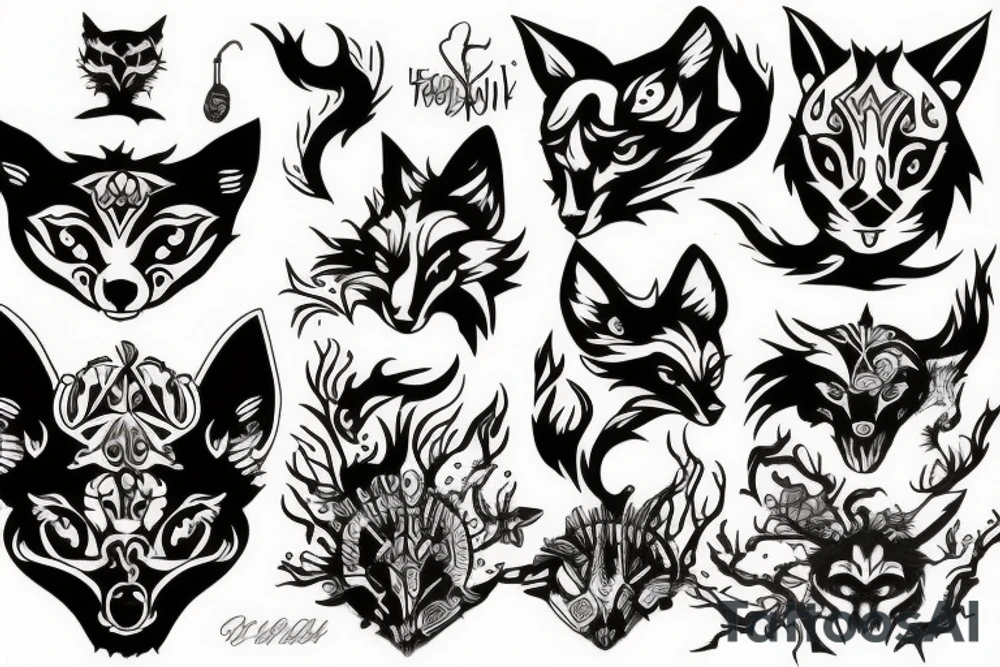 Demon fox tattoo idea