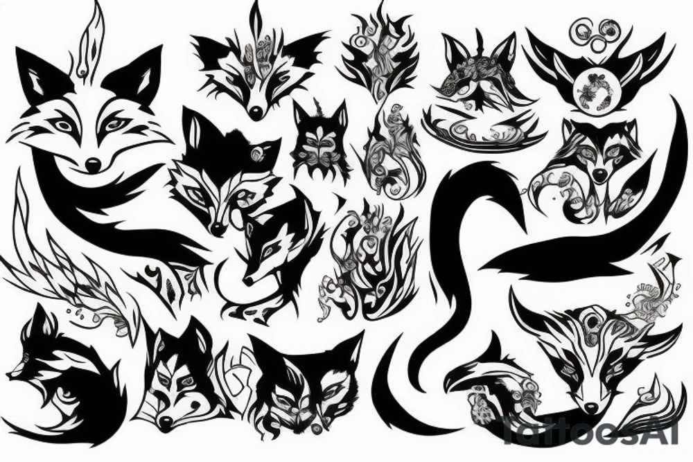 Demon fox tattoo idea
