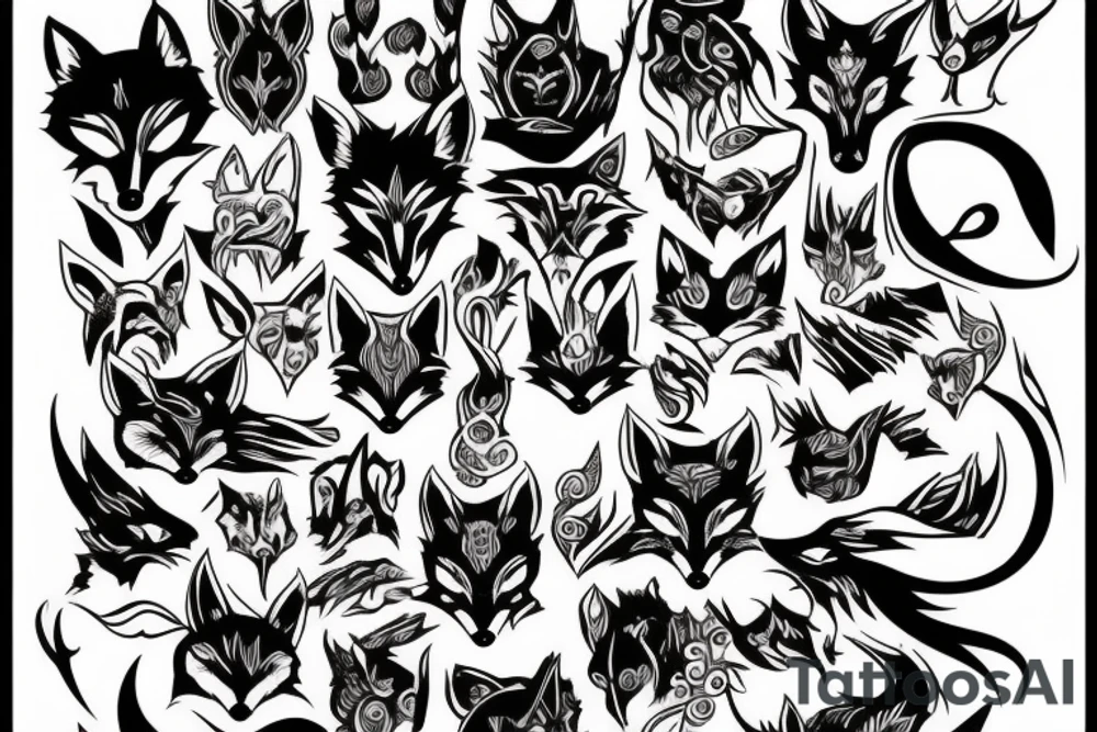Demon fox tattoo idea
