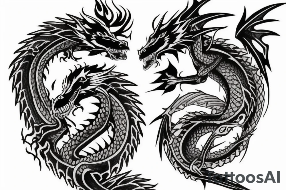A dragon around neck tattoo idea