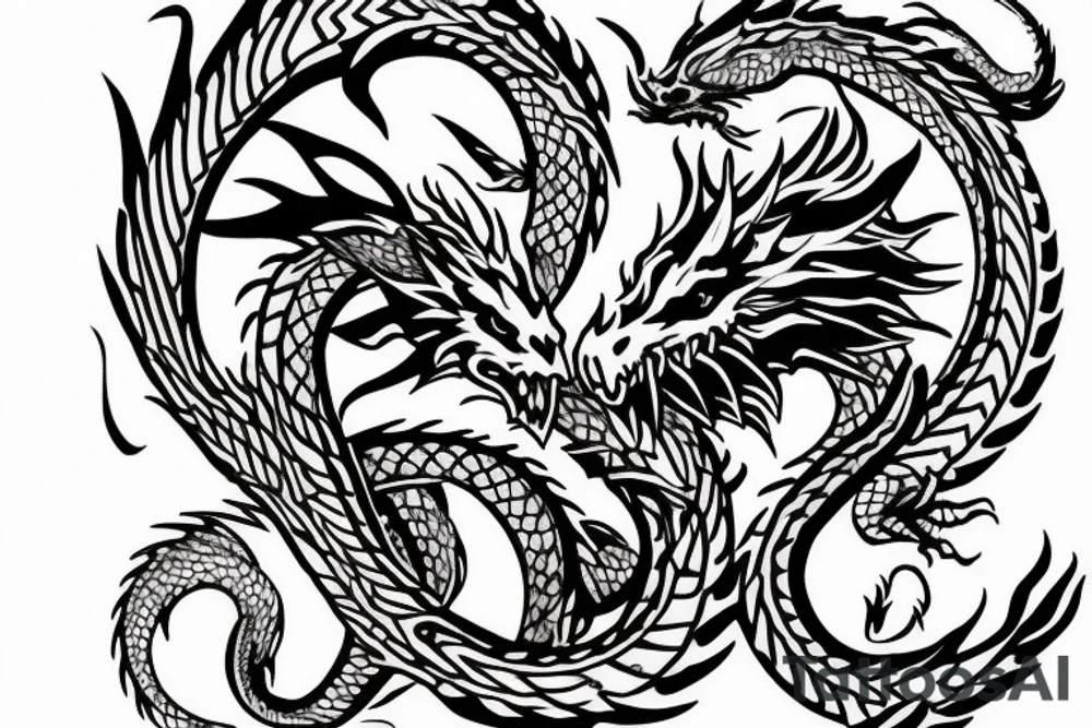 A dragon around neck tattoo idea