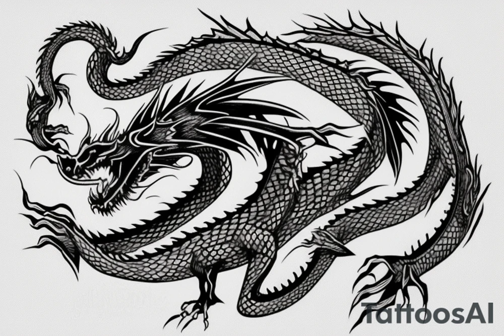 A dragon around neck tattoo idea