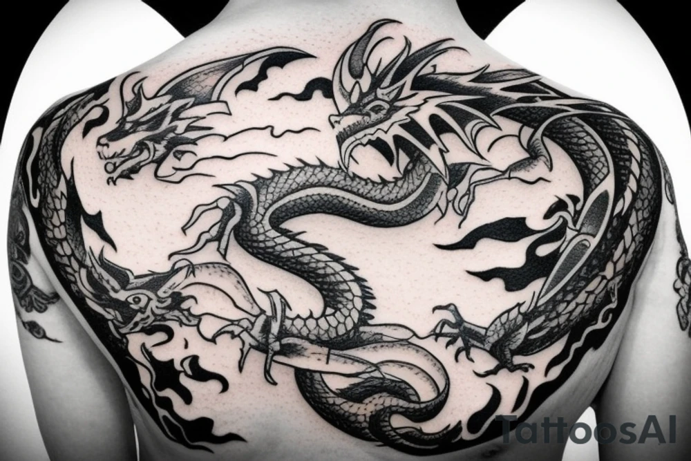 A dragon around neck tattoo idea