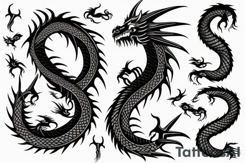 A dragon around neck tattoo idea
