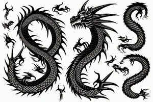 A dragon around neck tattoo idea