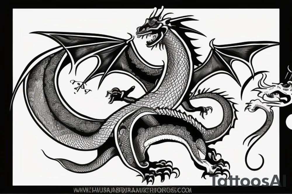 A dragon around neck tattoo idea