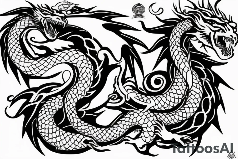 A dragon around neck tattoo idea