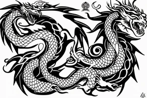 A dragon around neck tattoo idea