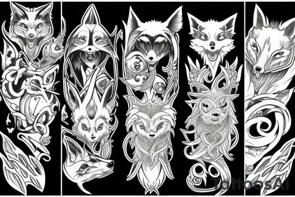 Demon fox tattoo idea