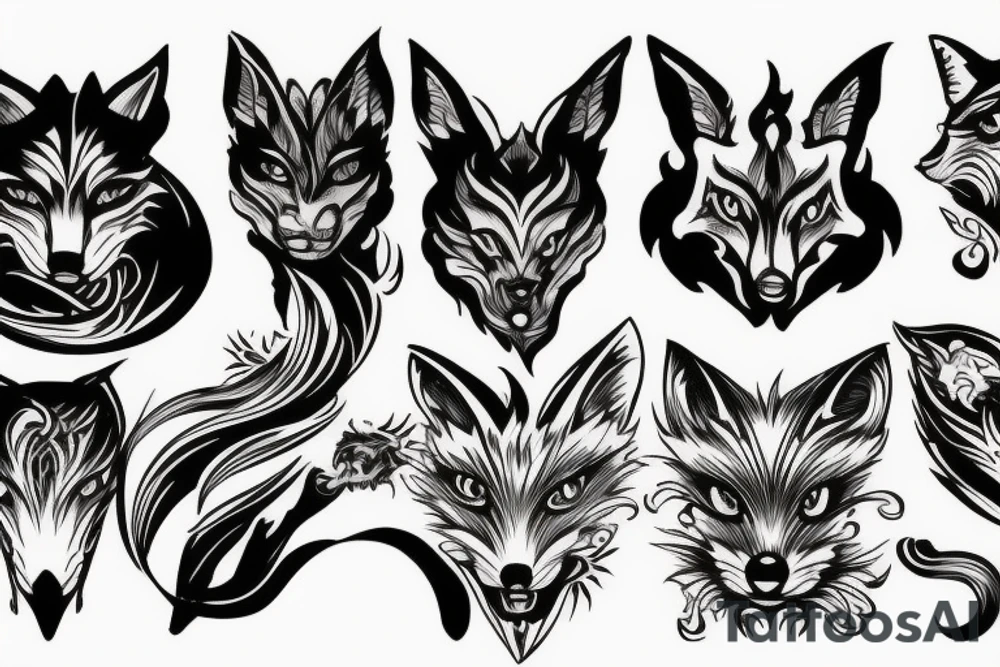 Demon fox tattoo idea