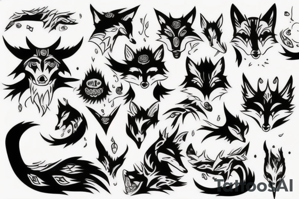 Demon fox tattoo idea
