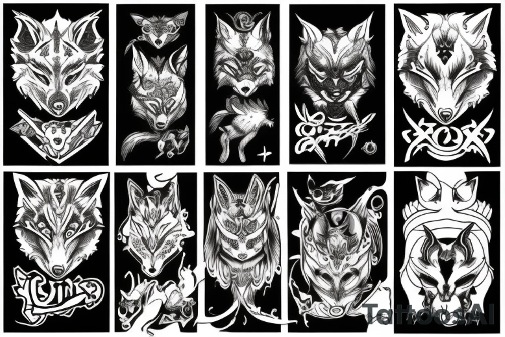 Demon fox tattoo idea