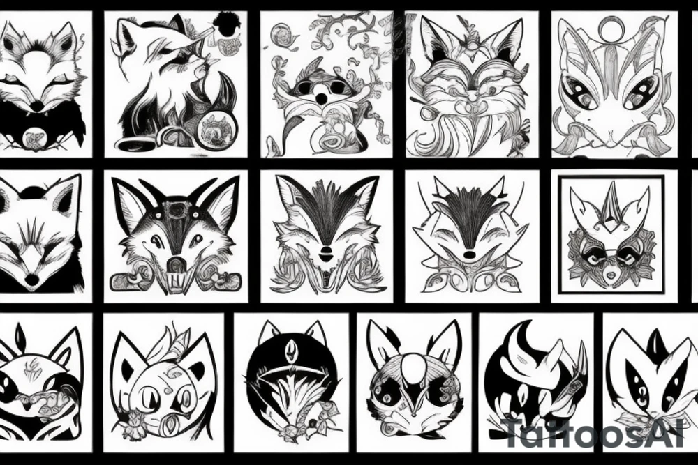 Demon fox tattoo idea