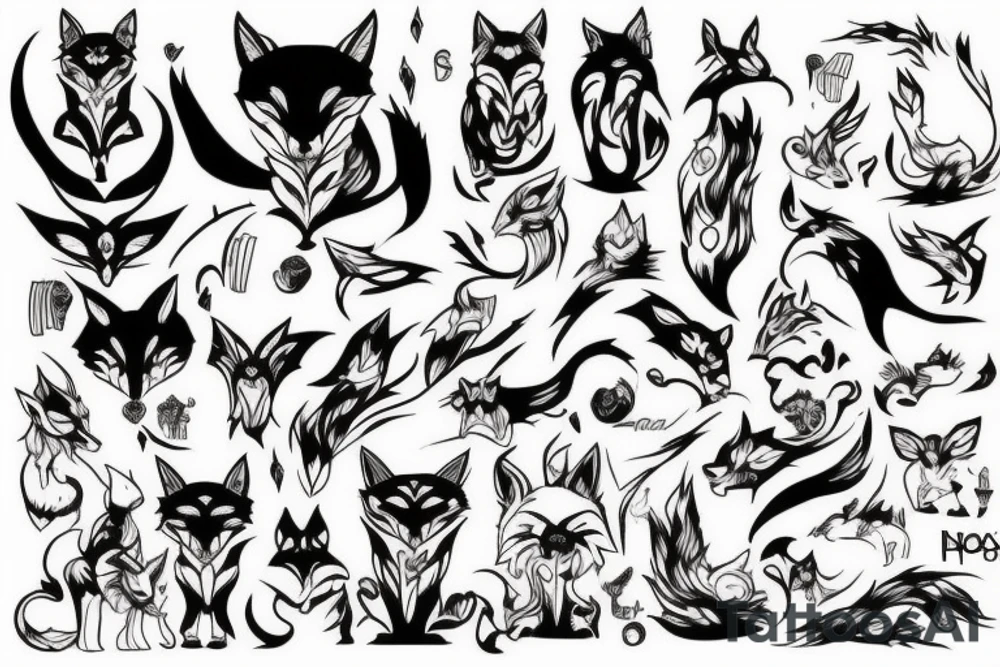 Demon fox tattoo idea
