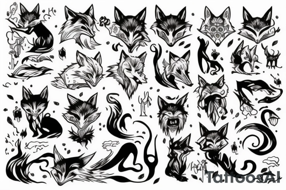 Demon fox tattoo idea