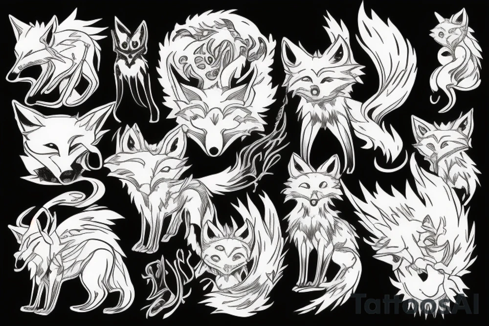 Demon fox tattoo idea