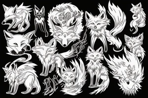 Demon fox tattoo idea
