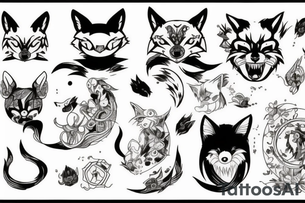 Demon fox tattoo idea