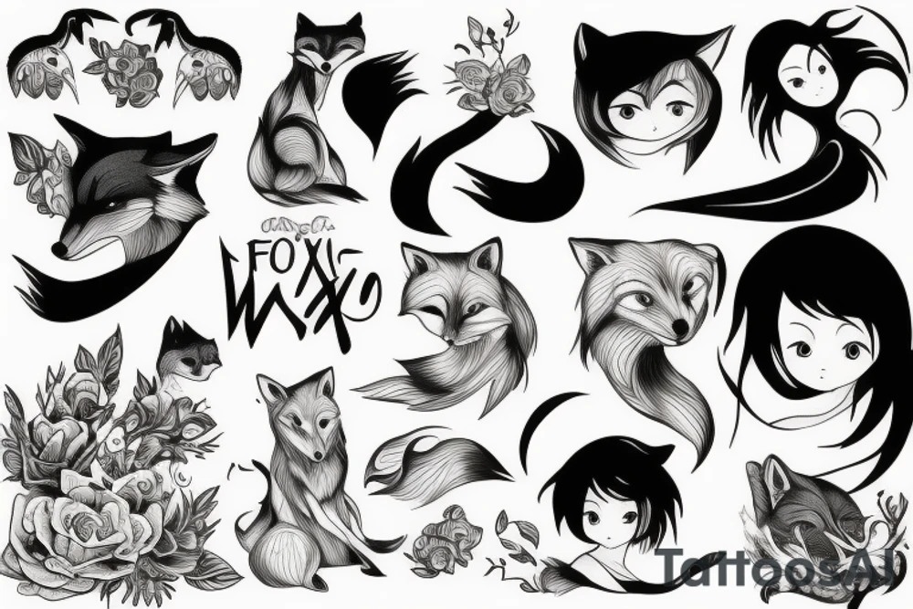 Fox woman tattoo idea