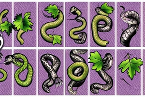 Grape bunch with snake going through tattoo idea