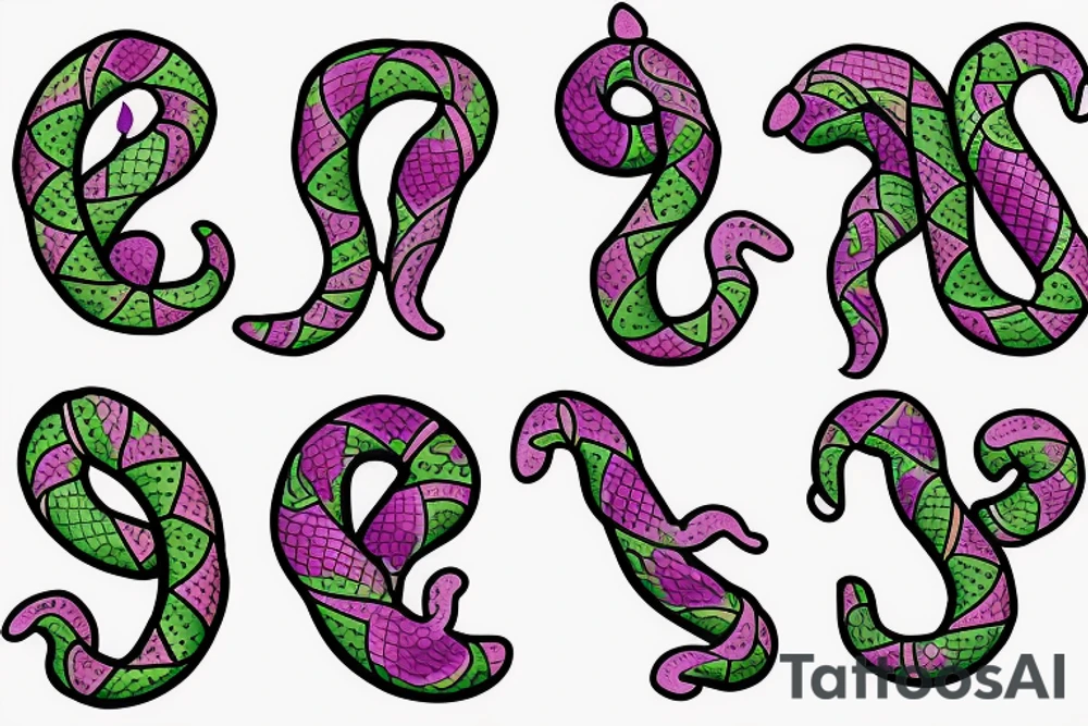Grape bunch with full snake wrapped around tattoo idea