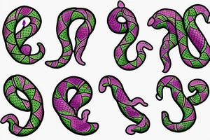Grape bunch with full snake wrapped around tattoo idea