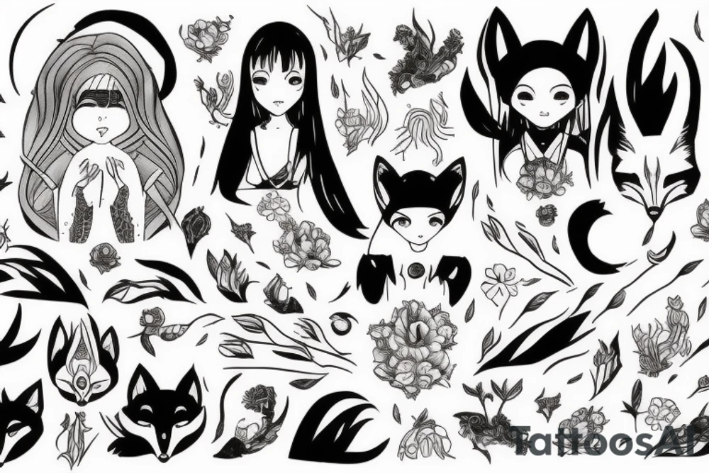 Fox woman tattoo idea