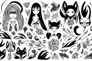 Fox woman tattoo idea