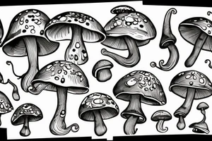 Poison mushroom with snail on top tattoo idea