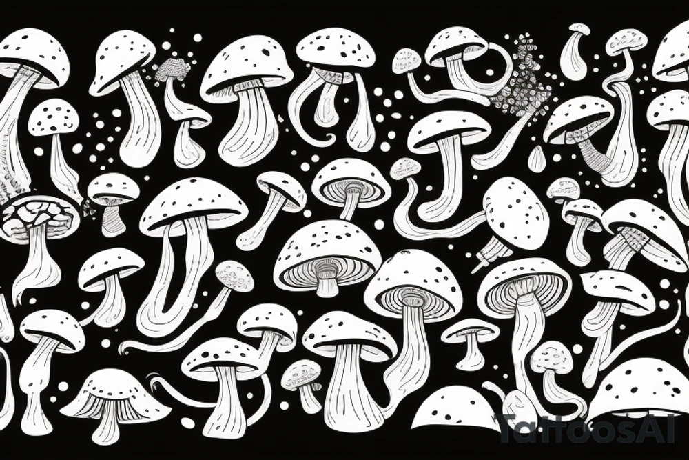 Poison mushroom with snail on top tattoo idea