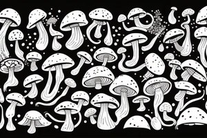 Poison mushroom with snail on top tattoo idea