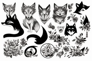 Fox woman tattoo idea