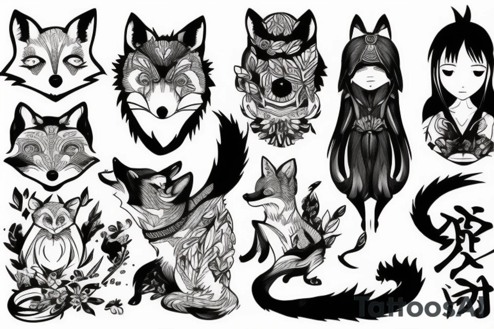 Fox woman tattoo idea