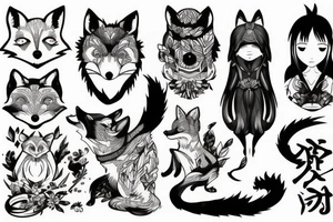 Fox woman tattoo idea