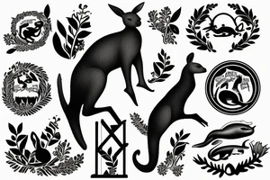Kangaroo jumping off of diving board tattoo idea