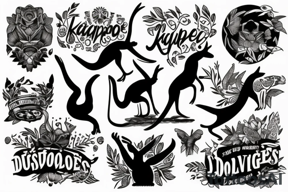 Kangaroo jumping off of diving board tattoo idea