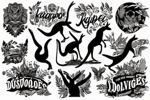 Kangaroo jumping off of diving board tattoo idea