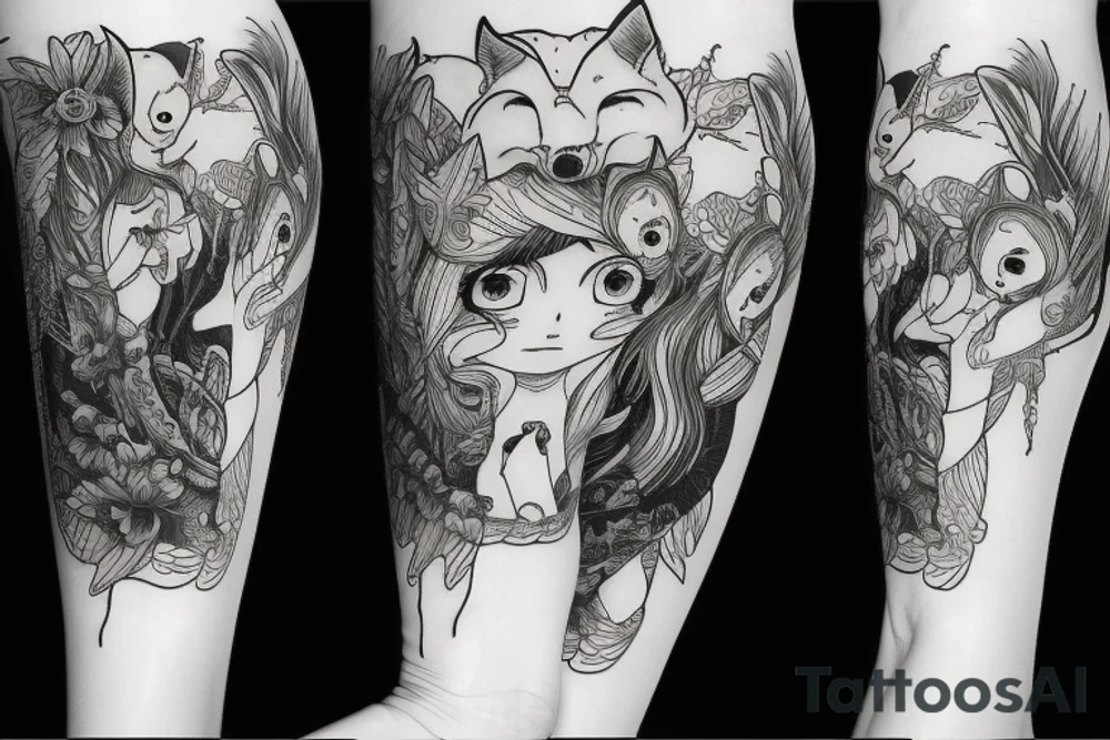 Fox woman tattoo idea