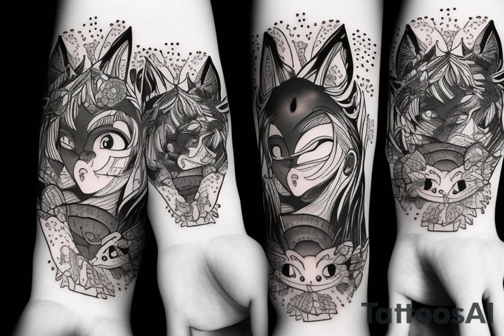 Fox woman tattoo idea