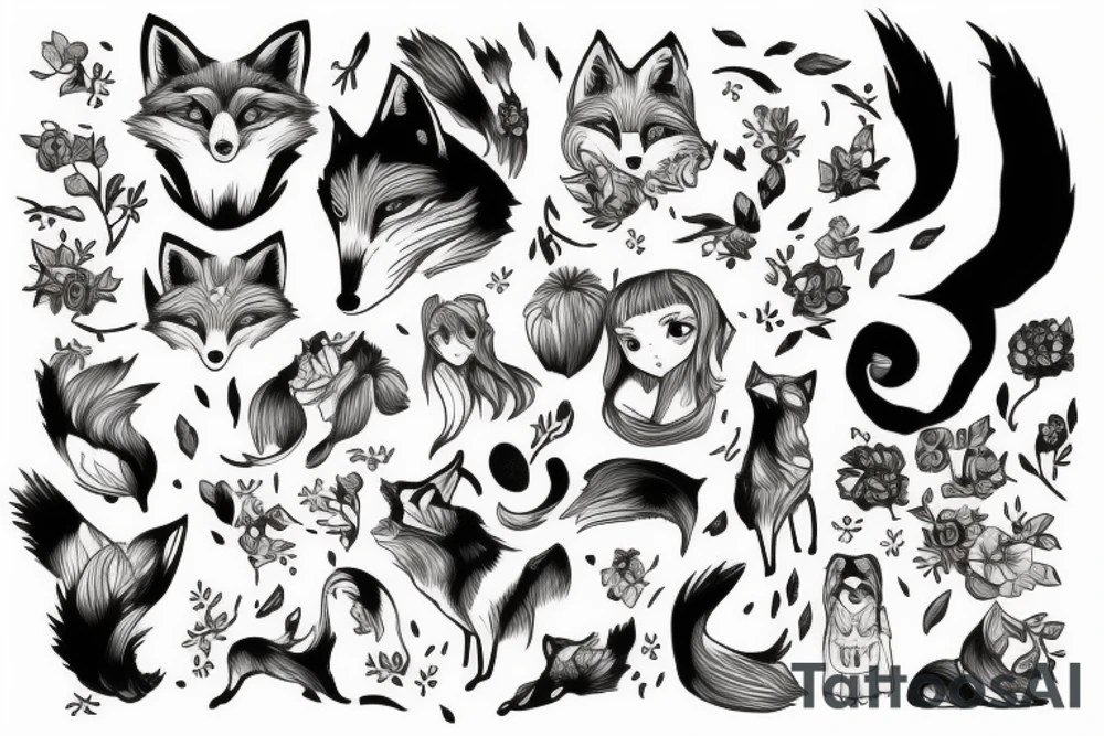 Fox woman tattoo idea