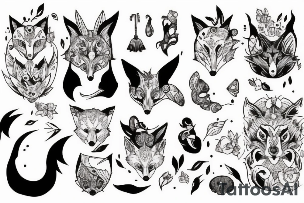 Fox woman tattoo idea