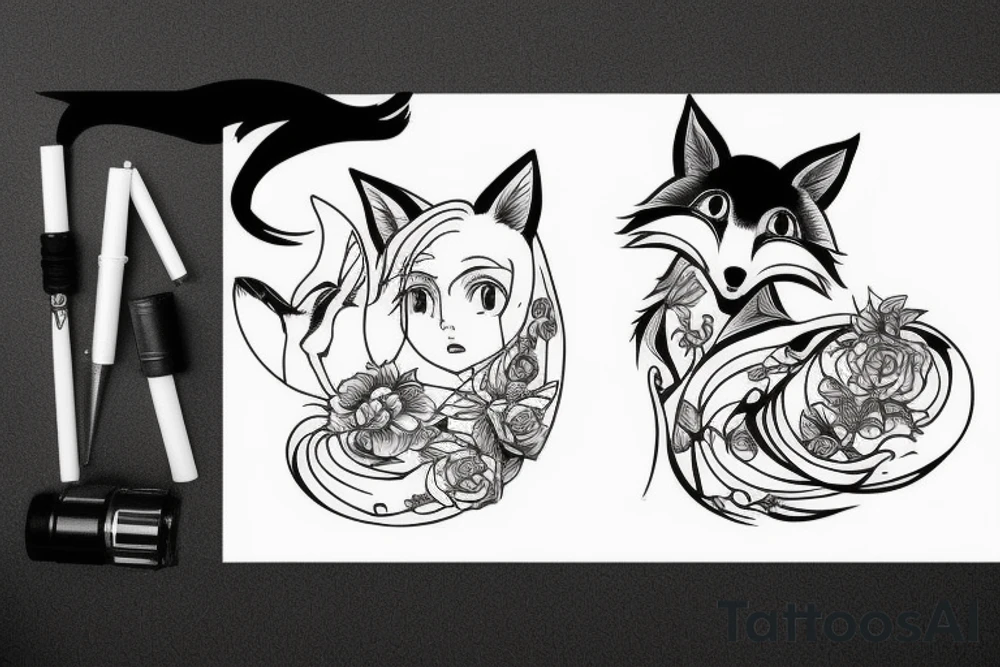 Fox woman tattoo idea