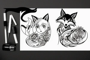 Fox woman tattoo idea