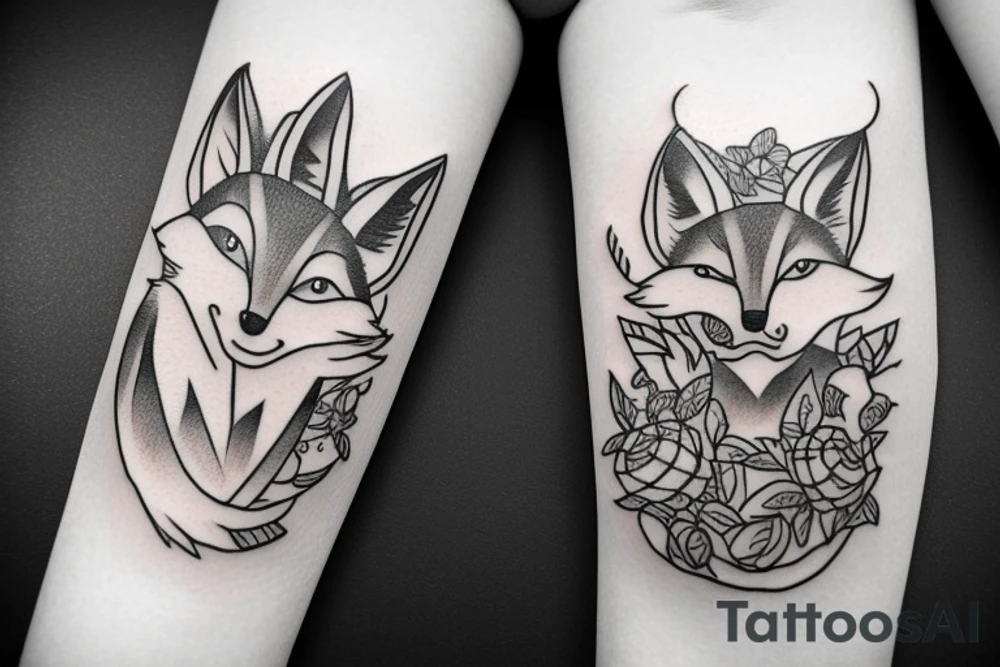 Fox woman tattoo idea