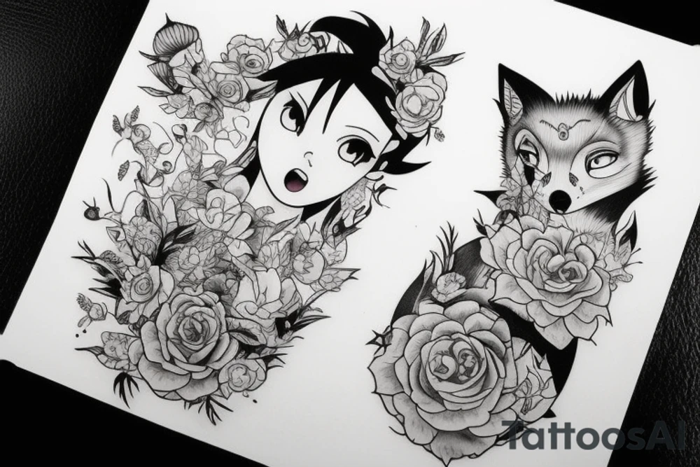 Fox woman tattoo idea