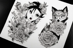 Fox woman tattoo idea