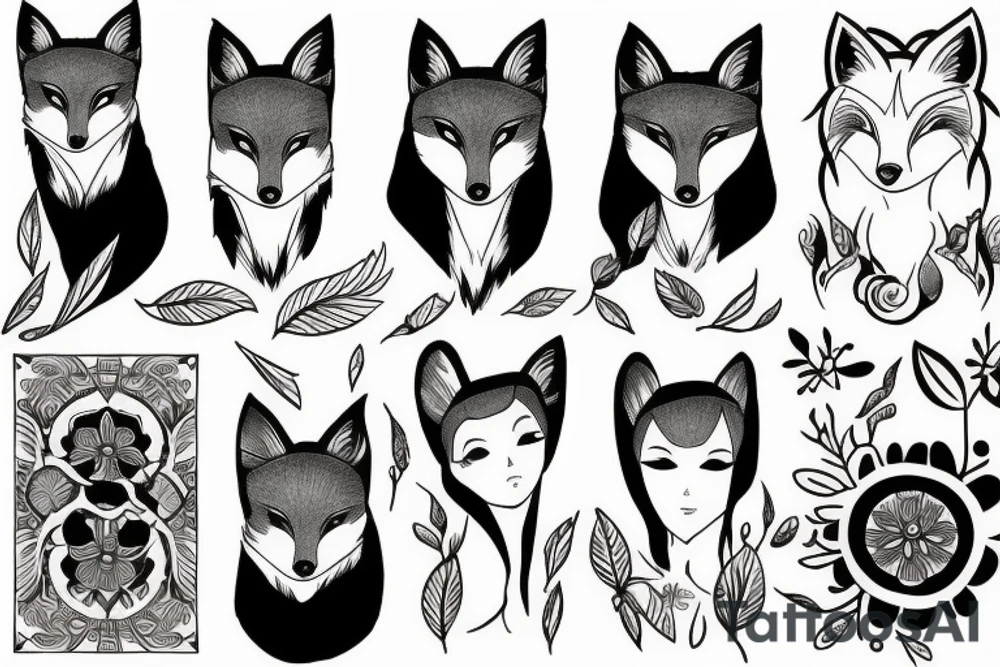 Fox woman tattoo idea