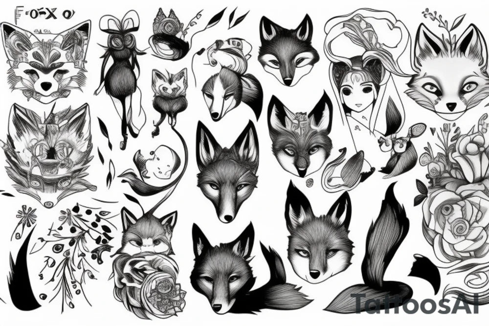Fox woman tattoo idea