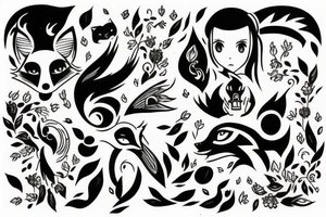 Fox woman tattoo idea